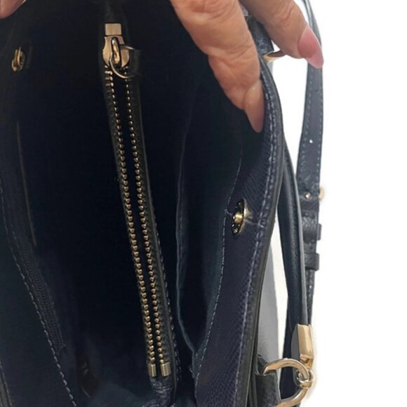 Coach F34663 Minetta Leather Handbag Satchel Midnight Blue Navy Crossbody Purse - Picture 8 of 10